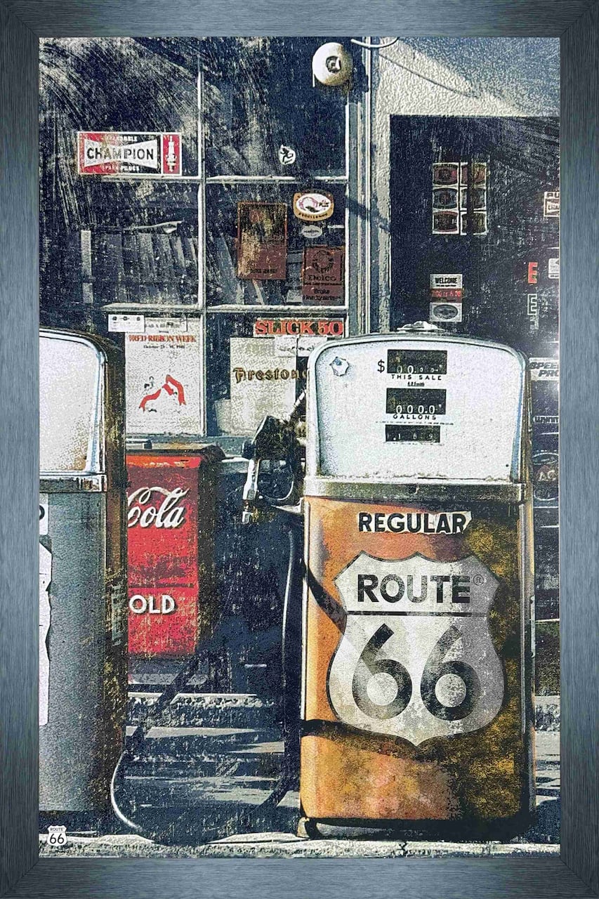 Route 66 Gas Stations Framed Print 38.5" x 29.5"